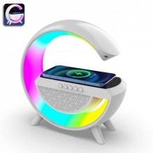 Настільна смарт лампа-нічник G-Smart RGB v2023 Light Sound Machine з бездротовою зарядкою Bluetooth-колонкою.