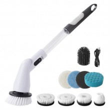 Електрична багатофункціональна щітка Cleaning Brush 8 в 1 для душу ванної плитки 8 насадок