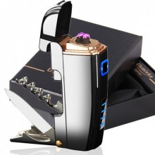 Аккумуляторная USB зажигалка 4в1 сенсорная с двойной электродугой и индикатором заряда SunLight Аккумуляторная USB зажигалка 4в1 сенсорная с двойной электродугой и индикатором заряда SunLight