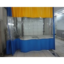Тент прозорий ПВХ DniproTent 3х5м для СТО автомийки 650г.м2  Жовто-блакитний