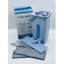 Швабра та Відро Scratch Cleaning Mop зі складною ручкою та системою віджиму дві насадки мікрофібри. Блакитний