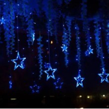 Світлодіодна гірлянда Синя ЗІРКА 2.5м х 12 зірок 138Led Світлодіодна гірлянда Синя ЗІРКА 2.5м х 12 зірок 138Led