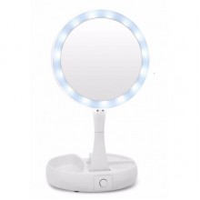 Косметическое сенсорное настольное гримерное зеркало с LED подсветкой для макияжа fold away с подставкой