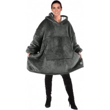 Толстовка двостороння халат з капюшоном і рукавами Huggle Hoodie Сірий Толстовка двостороння халат з капюшоном і рукавами Huggle Hoodie Сірий