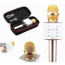 Беспроводной портативный Bluetooth микрофон для караоке MicGeek Q9 в кейсе (A005142) 2в1 Gold
