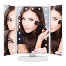 Сенсорне Дзеркало Large Led Mirror потрійне для макіяжу з підсвічуванням 22 ламп